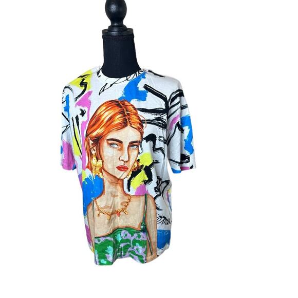 NWT Zara Print Tee Small - Picture 1 of 6